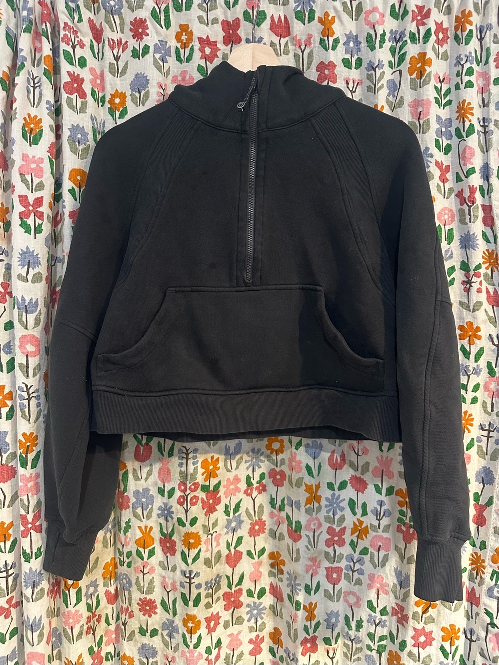 Lululemon Black Half-Zip Hooded Pullover Sweatshirt - Women